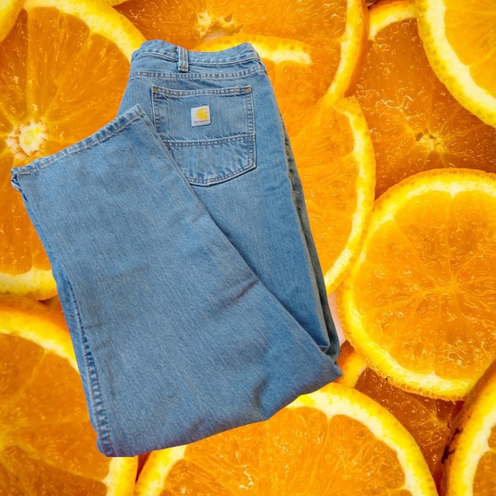Carhartt Relaxed Fit Light Wash Denim Jeans Mens 40x30 BD5119-M Blue Workwear